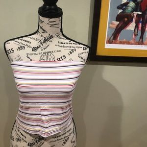 Colorful striped tube top